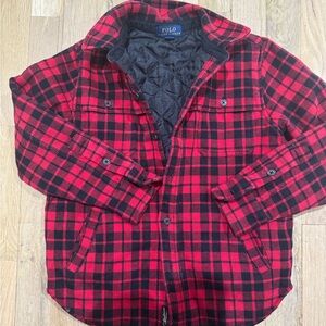 Polo by Ralph Lauren Kids Red and Black Checkered Shirt Jacket (shaket)